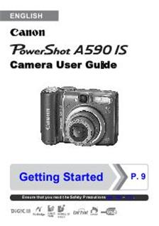 Canon PowerShot A590 IS manual. Camera Instructions.